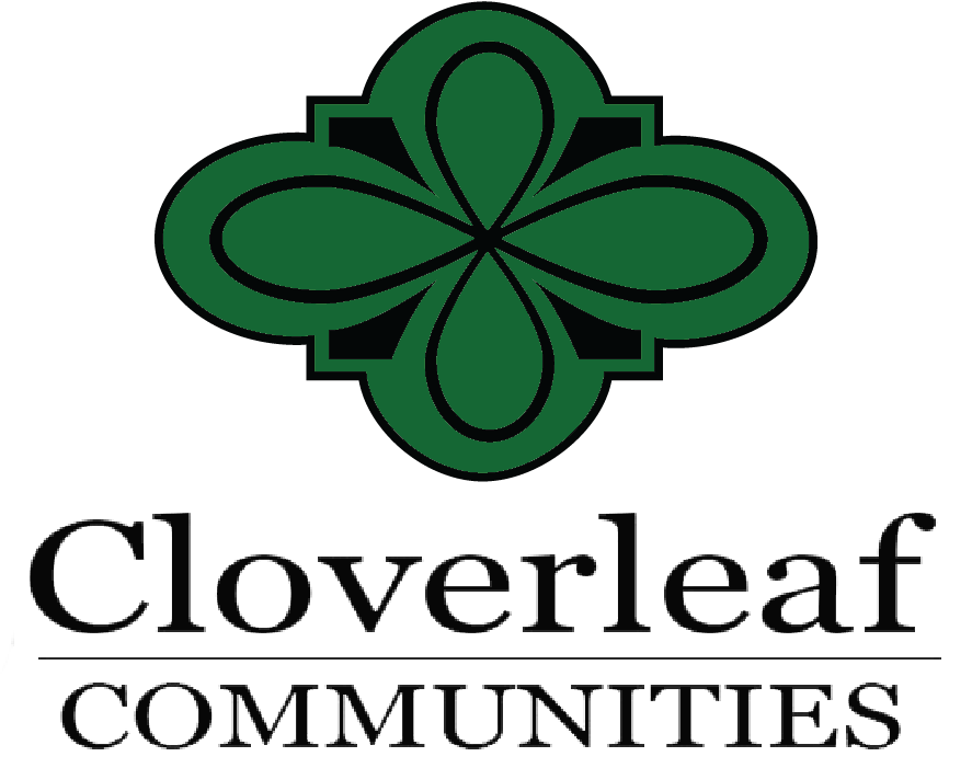 A clover leaf logo with the words "Cloverleaf Communities" below it.